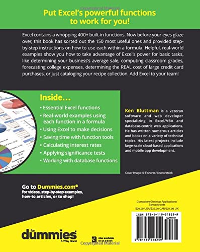 Excel Formulas And Functions Fd, 5e (For Dummies)