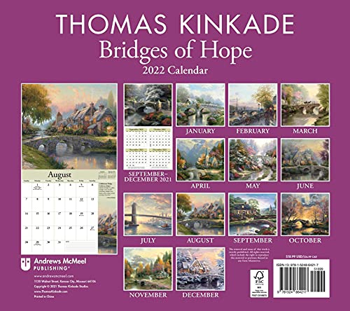 Thomas Kinkade Special Collector's Edition 2022 Deluxe Wall Calendar with Print: Bridges of Hope