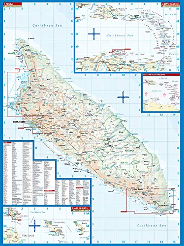 Laminated Aruba Map by Borch (English, Spanish, French, Italian and German Edition)