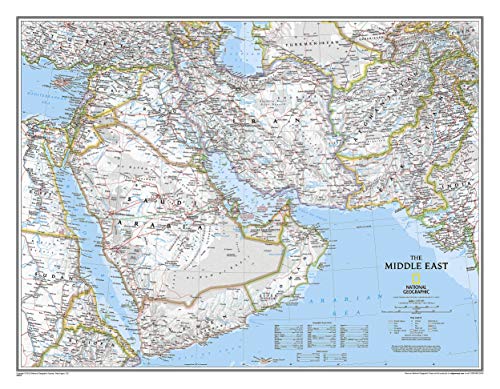 National Geographic: Middle East Classic Wall Map - Laminated (30.25 x 23.5 inches) (National Geographic Reference Map)