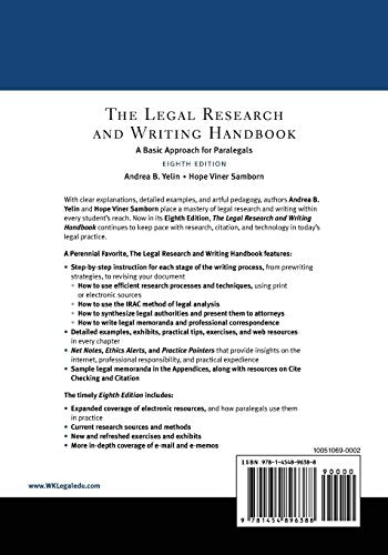 The Legal Research and Writing Handbook: A Basic Approach for Paralegals (Aspen Paralegal Series)