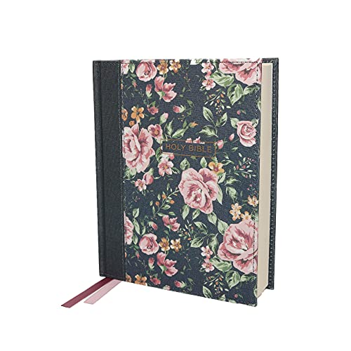 NKJV, Journal the Word Bible, Cloth over Board, Gray Floral, Red Letter, Comfort Print: Reflect, Journal, or Create Art Next to Your Favorite Verses