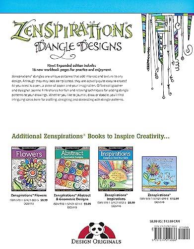 Zenspirations (R) Dangle Designs, Expanded Workbook Edition (Design Originals) Learn How to Create Beautiful Dangling Doodles to Embellish Crafts, Journals, Gifts, Notebooks, Letters, Cards, and More