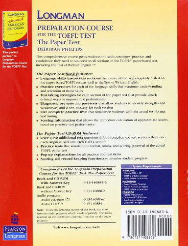 Longman Preparation Course for the TOEFL Test: The Paper Test (Student Book with Answer Key and CD-ROM)