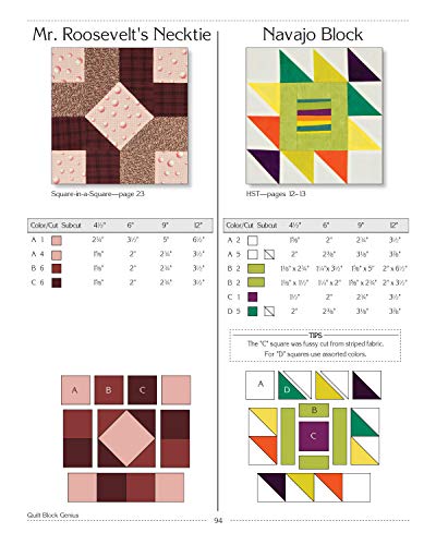 Quilt Block Genius, Expanded Second Edition: Over 300 Pieced Quilt Blocks to Make 1001 Blocks with No Math Charts (Landauer) Mini Quilts, Settings, Sampler Patterns, & Tips to Create Your Own Block