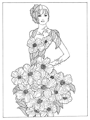 Dover Publications Flower Fashion Fantasies (Creative Haven Coloring Books)