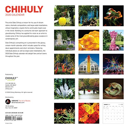 Chihuly 2020 Wall Calendar