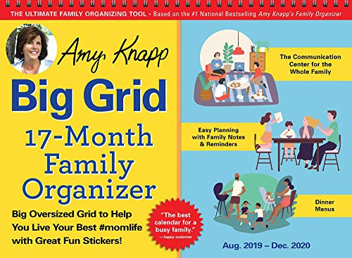 2020 Amy Knapp's Big Grid Family Organizer Wall Calendar: August 2019-December 2020