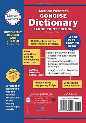 Merriam-Webster’s Concise Dictionary: Large Print Edition