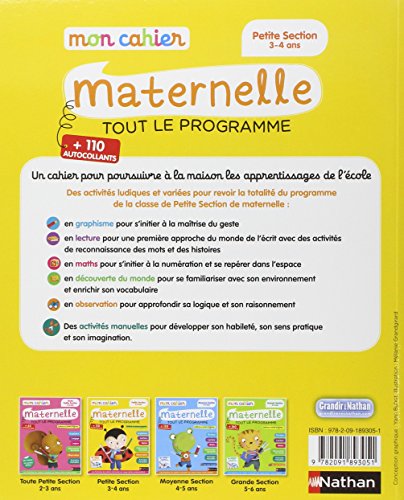 Mon cahier maternelle - Tout le programme - Petite section 3-4 ans