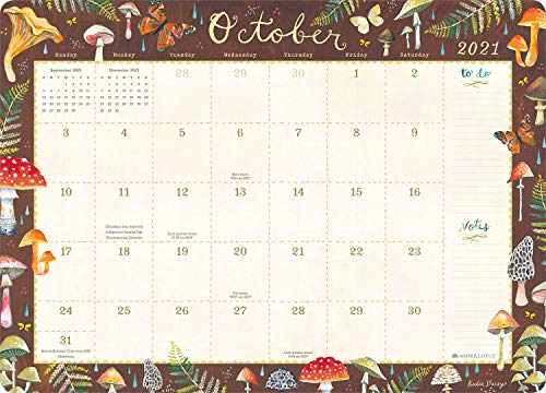 Katie Daisy 2021 Desk Pad Calendar (17-Month Aug 2020 - Dec 2021, 18.75" x 13.5")