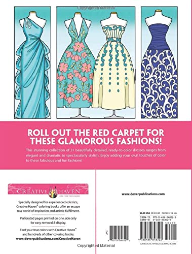 Creative Haven Dazzling Dresses Coloring Book (Creative Haven Coloring Books)