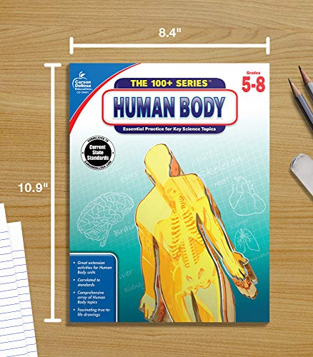 Carson Dellosa The 100+ Series: Human Body Workbook―Grades 5-8 Science Book, Human Anatomy, Bones, Muscles, Organs, the Nervous System, Health and Nutrition (128 pgs) (Volume 13)