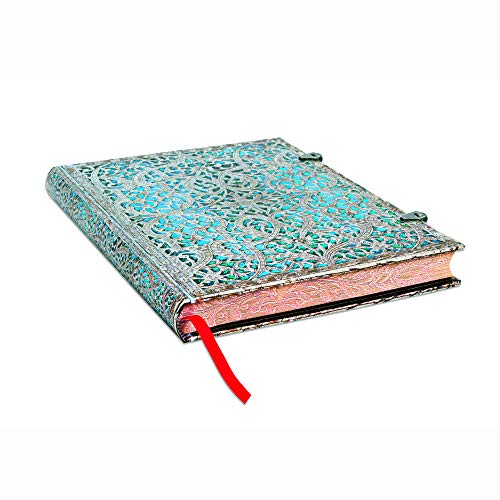 Paperblanks | Maya Blue | Silver Filigree Collection | Hardcover | Ultra | Lined | Clasp Closure | 240 Pg | 120 GSM