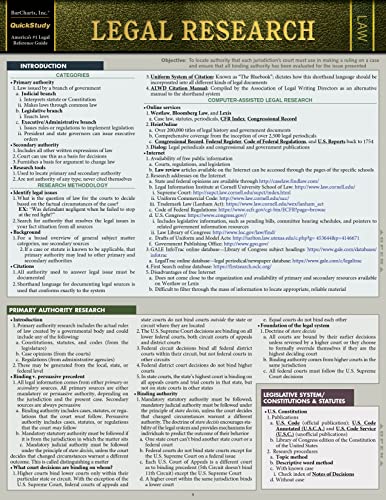 Legal Research: a QuickStudy Laminated Law Reference