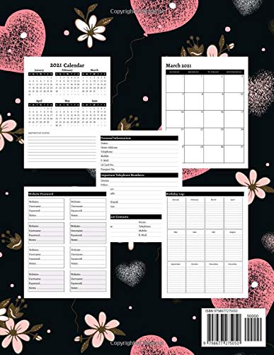 2021-2025 Monthly Planner: 5 Years Planner Calendar, 60 Months Calendar Monthly Planner Book. Daily Weekly Monthly Planner Agenda Schedule Organizer Logbook... 2021,2022,2023,2024,2025 Planner