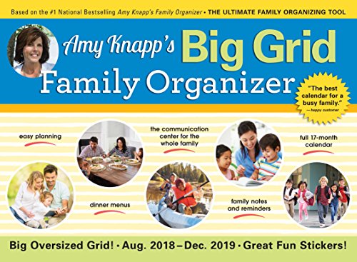 2019 Amy Knapp's Big Grid Family Organizer Wall Calendar: August 2018-December 2019