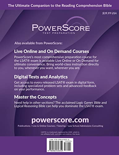 The PowerScore LSAT Reading Comprehension Bible Workbook