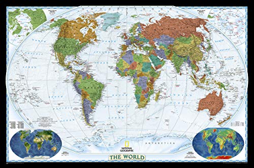 National Geographic World Wall Map - Decorator (46 x 30.5 in) (National Geographic Reference Map)