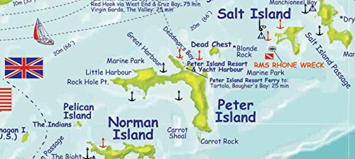 British Virgin Islands Dive Guide BVI Waterproof Map Franko Maps