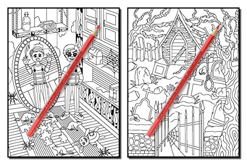 Haunted House: An Adult Coloring Book with Scary Monsters, Creepy Scenes, and a Spooky Adventure