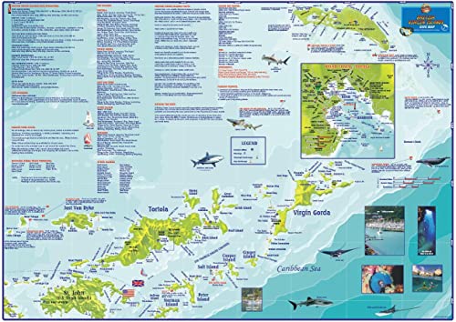 British Virgin Islands Dive Guide BVI Waterproof Map Franko Maps