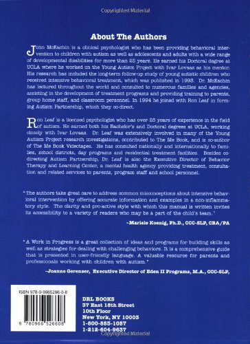 A Work in Progress: Behavior Management Strategies and a Curriculum for Intensive Behavioral Treatment of Autism