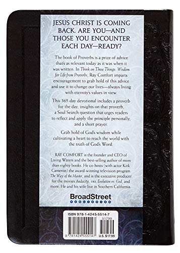 Think on These Things: Wisdom for Life from Proverbs (Faux Leather) – Inspirational Daily Proverbs with Soul Searching Questions, Perfect Gift for Birthdays, Holidays, and More