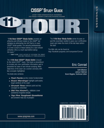 Eleventh Hour CISSP: Study Guide