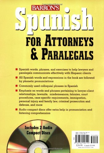 Spanish for Attorneys and Paralegals with Audio CDs (Barron's Foreign Language Guides)