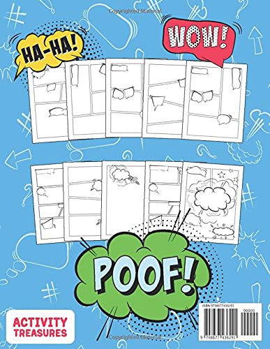 Blank Comic Book For Kids: Sketch Your Own Comics - 110 Unique Blank Comic Pages - A Large 8.5" x 11" Sketchbook For Kids To Express Creative Comic Ideas!