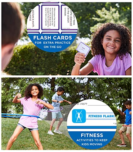 Summer Bridge Activities 5-6 Grade Bundle, Summer Learning 6th Grade Workbook All Subjects, Division Math Flash Cards, Nonfiction and Fiction Children's Books, Drawstring Bag