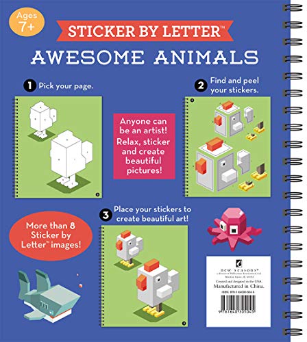 Brain Games - Sticker by Letter: Awesome Animals (Sticker Puzzles - Kids Activity Book)