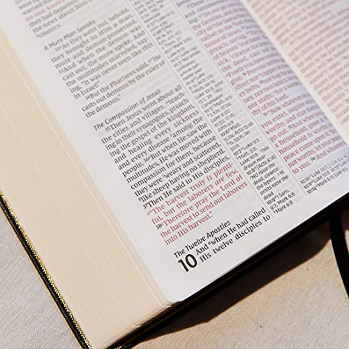 NKJV Holy Bible, Giant Print Center-Column Reference Bible, Blue Leathersoft, 72,000+ Cross References, Red Letter, Comfort Print: New King James Version