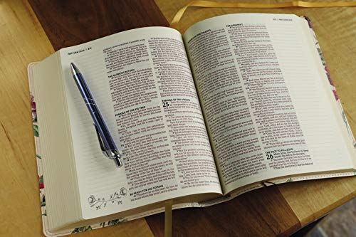 NASB, Artisan Collection Bible, Leathersoft, Almond Floral, Red Letter, 1995 Text, Comfort Print