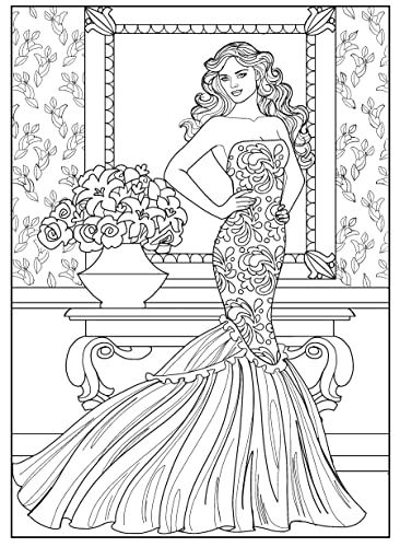 Creative Haven Dazzling Dresses Coloring Book (Creative Haven Coloring Books)