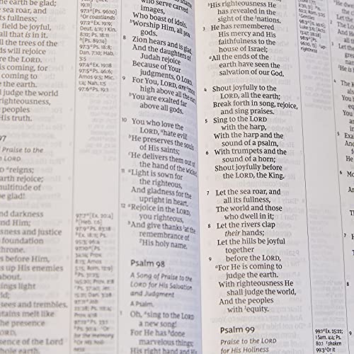 NKJV Holy Bible, Giant Print Center-Column Reference Bible, Burgundy Leather-look, Thumb Indexed, 72,000+ Cross References, Red Letter, Comfort Print: New King James Version