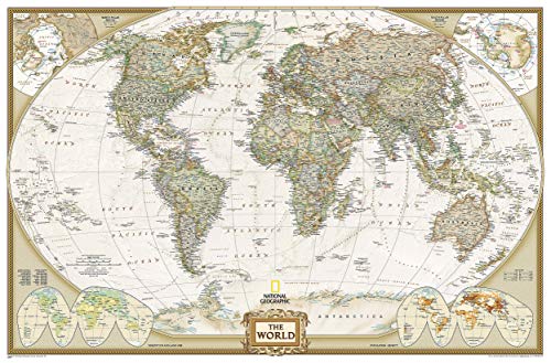 National Geographic World Wall Map - Executive - Laminated (Enlarged: 73 x 48 in) (National Geographic Reference Map)