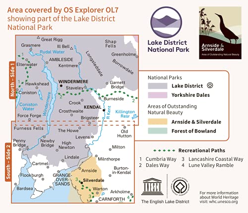 Lake District OS Explorer map OL7 The English Lakes - South Eastern area: Windermere, Kendal & Silverdale