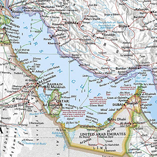 National Geographic: Middle East Classic Wall Map - Laminated (30.25 x 23.5 inches) (National Geographic Reference Map)