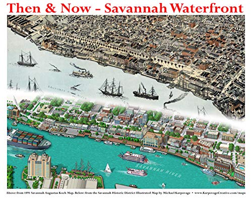 Savannah Historic District Illustrated Map.