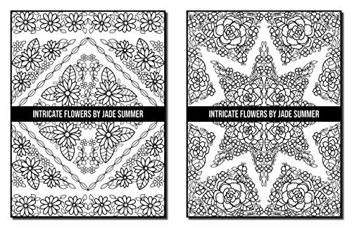 Intricate Flowers: An Adult Coloring Book with 50 Detailed Flower Designs for Relaxation and Stress Relief