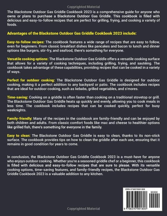 Blackstone Outdoor Gas Griddle Cookbook 2023: 1000 Days Quick, Simple & Affordable Griddle Recipes to Become a Grill Master