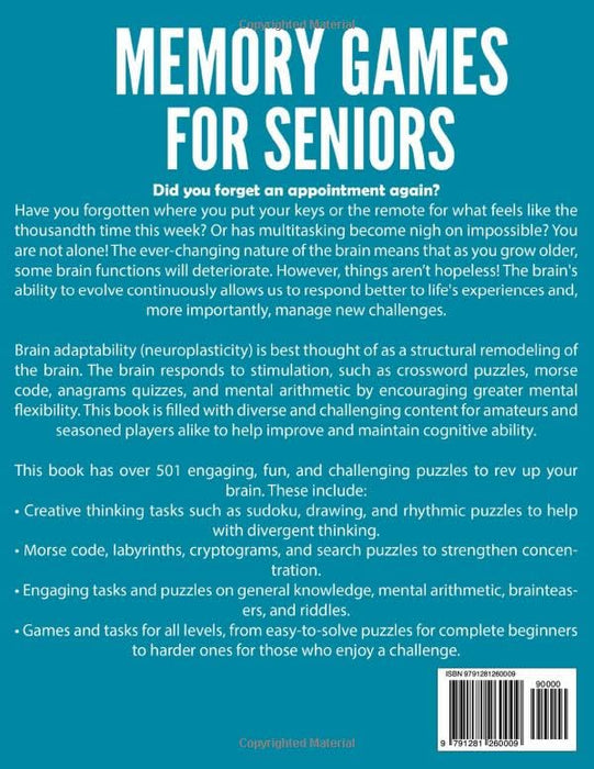 Memory Games for Seniors: A Large Print XXL Puzzle Activity Book with 501 Exciting and Funny Brain Exercises to Increase Cognitive Abilities [The Smart Senior Adult's Gift]