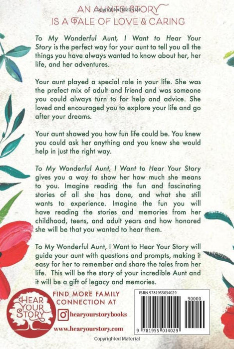 To My Wonderful Aunt, I Want to Hear Your Story: A Guided Journal to Share Her Life & Her Love (Hear Your Story Books)