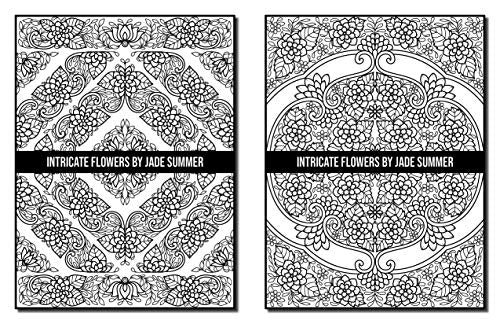 Intricate Flowers: An Adult Coloring Book with 50 Detailed Flower Designs for Relaxation and Stress Relief