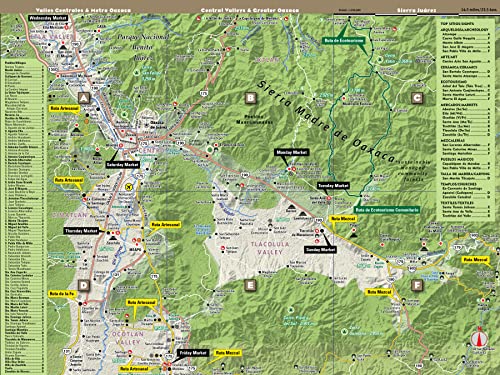 StreetSmart® Oaxaca Map by VanDam -- Laminated State, Region and City Map to Oaxaca, Mexico with all attractions, sights, museums, mezcalerias, hotels, ... 2023 Edition (English and Spanish Edition)