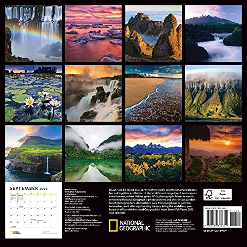 National Geographic: Most Beautiful Places 2022 Wall Calendar