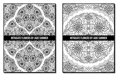 Intricate Flowers: An Adult Coloring Book with 50 Detailed Flower Designs for Relaxation and Stress Relief