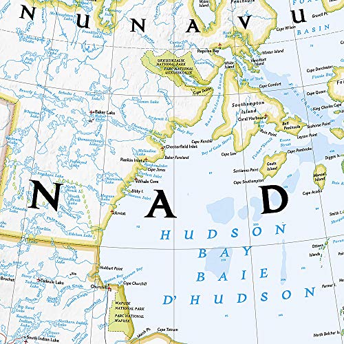 National Geographic: Canada Classic Wall Map (38 x 32 inches) (National Geographic Reference Map)